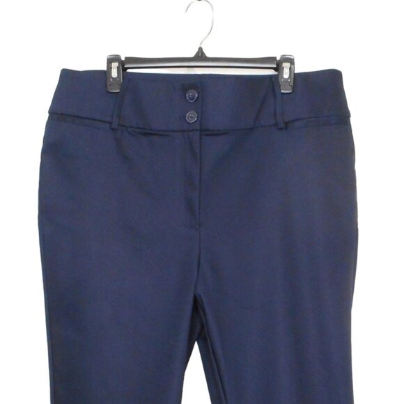 Lane Bryant Pants 16 Blue Cotton Blend Stretch Capri Pockets Slits Casual - Picture 5 of 12